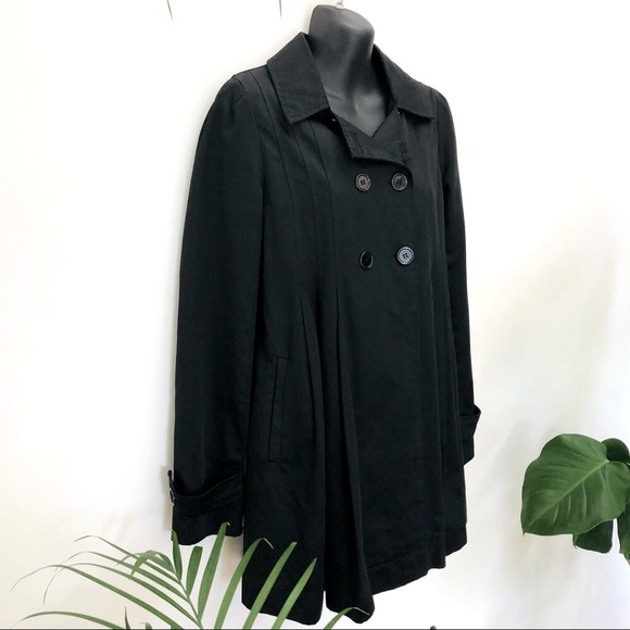 CKM Swing Coat Sz M Black Caroline K Morgan pocket - Picture 3 of 12